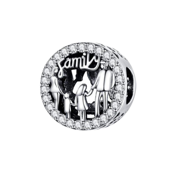 Loving Family Bead Charm (925 Sterling Silver)
