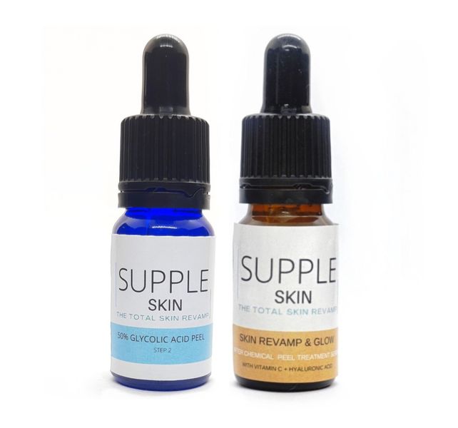 50% Glycolic Acid Chemical Peel &amp; Vit C &amp; Hyaluronic Acid Serum Supple skin