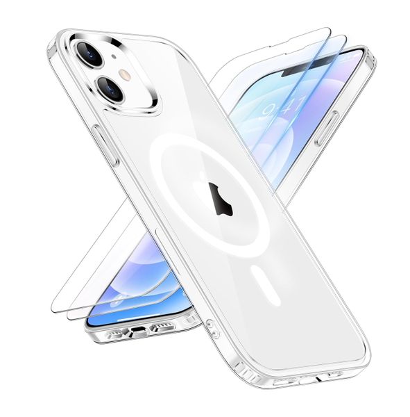 MagSafe Clear Case with 2 Screen Protectors Compatible With iPhone 14 Plus