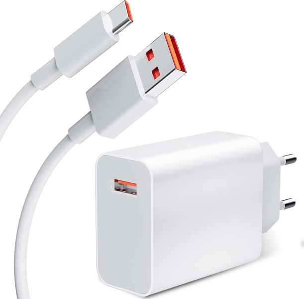 33W Adapter with USB to Type-C Cable Charging Set