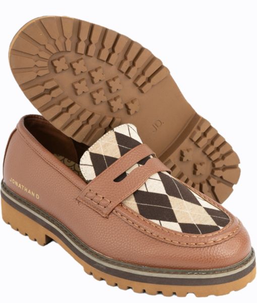 Jonathan D Men Brown Slip-On Loafer With Argyle