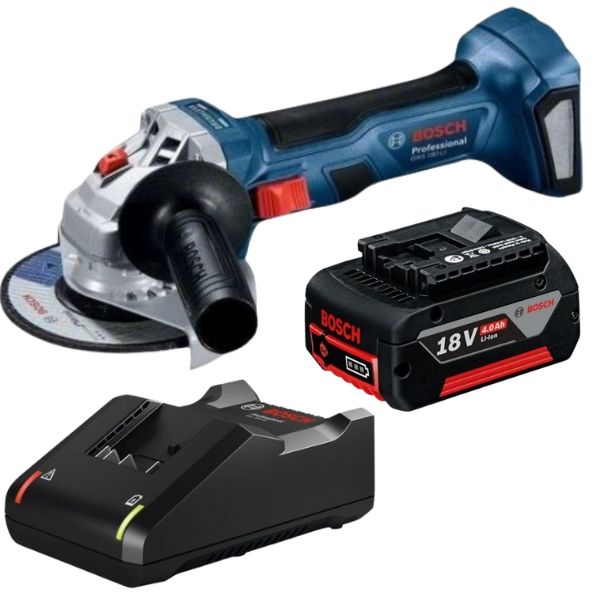 Bosch - Cordless Angle Grinder (GWS 180-LI) with Battery (4.0Ah) + Charger