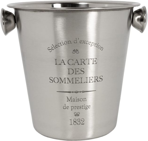 La Carte Des Sommeliers Etched Stainless Still Ice Bucket - 1L