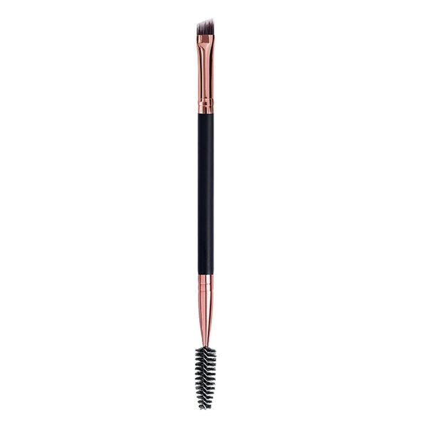 Dual End Wooden Eyebrow Brush, Angled Brow and Spoolie Brush