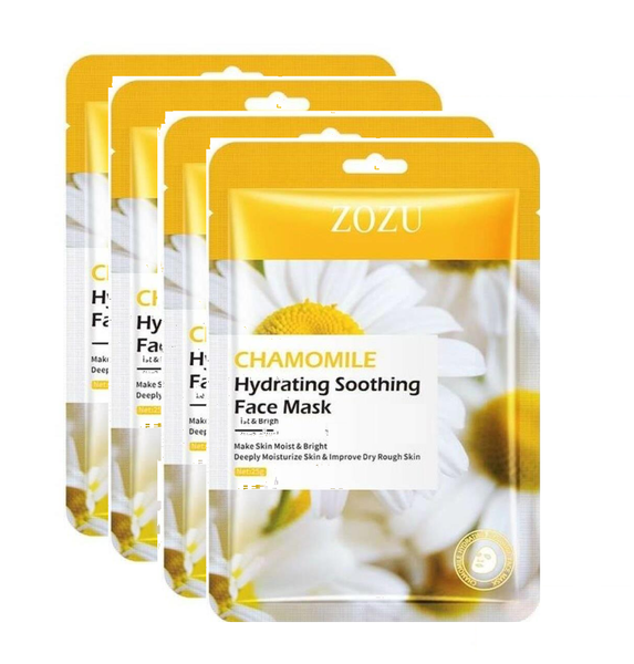 Zozu Chamomile Hydrating Face Mask - Set of 4