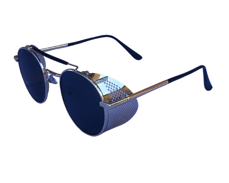 Retro Round Steam Punk Goggles Sunglass