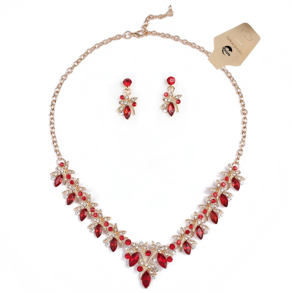 IPSTYLE Fashion Necklace Earring Set Alloy Diamond Crystal Jewelry