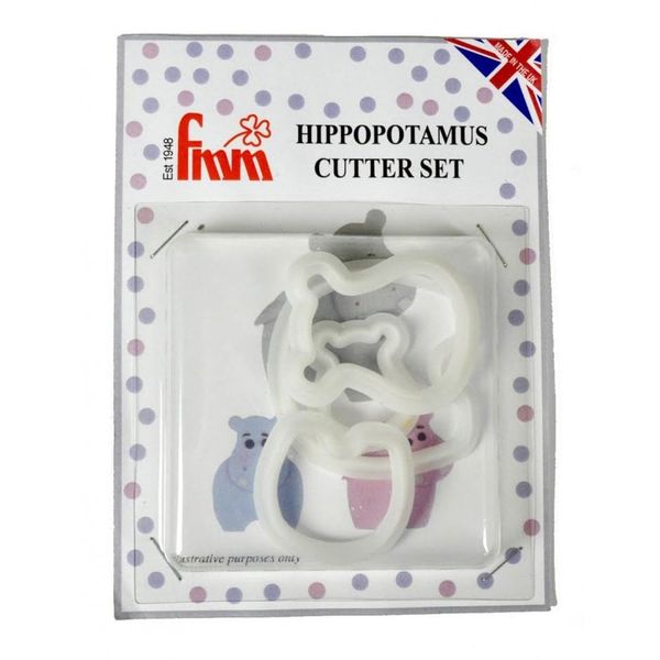 FMM Hippo Hippopotamus Mummy &amp; Baby Sugarcraft Cake Icing Cutter - 2 Sizes