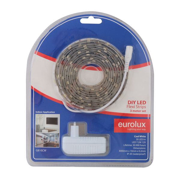 Eurolux - Cool White 3m DIY LED Strip - 6500K