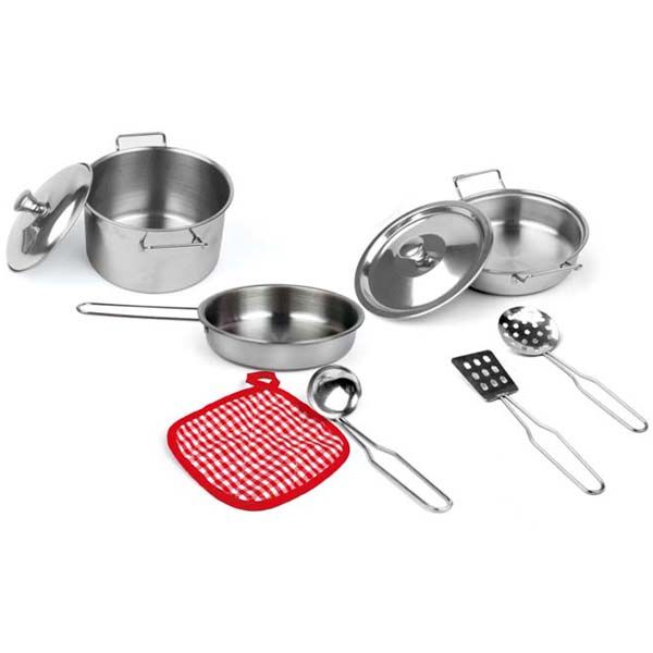 Metal Cookware Playset for Kids - 9 Piece