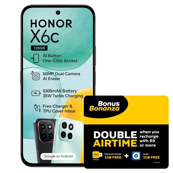 Honor X6c Black Dual Sim Black MTN SIM KIT &amp; 5G Device Promotion
