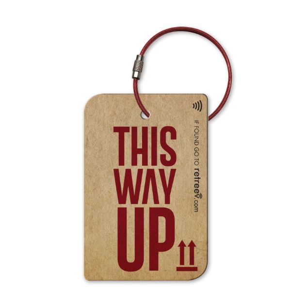 Retreev Smart NFC & QR Code Luggage Tag: Secure Bag Retrieval -This Way Up