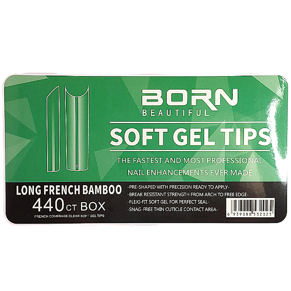 Soft Gel Tips – French Cover Long Bamboo – 550 Piece - Nails by Nicole