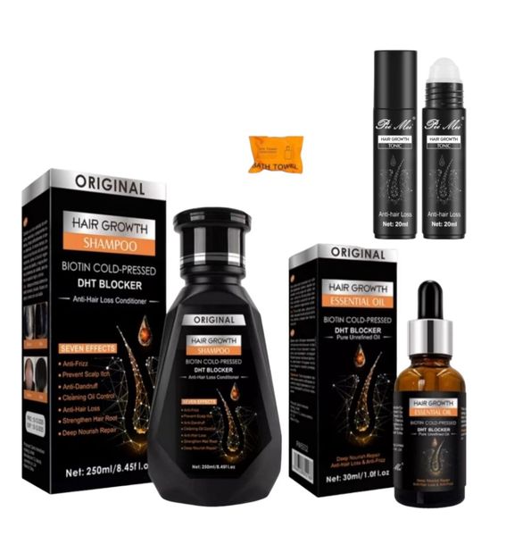The Biotion Trilogy - Shampoo, Serum, Hair Growth Tonic &amp; Compressed Towel