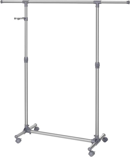 Garment Rack Clothes Stand with Casters - Adjustable Hanging Rail