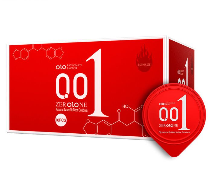 OLO Condoms Ultra Thin -Revolutionary Hyaluronic Acid Lubricant -Box Of 10