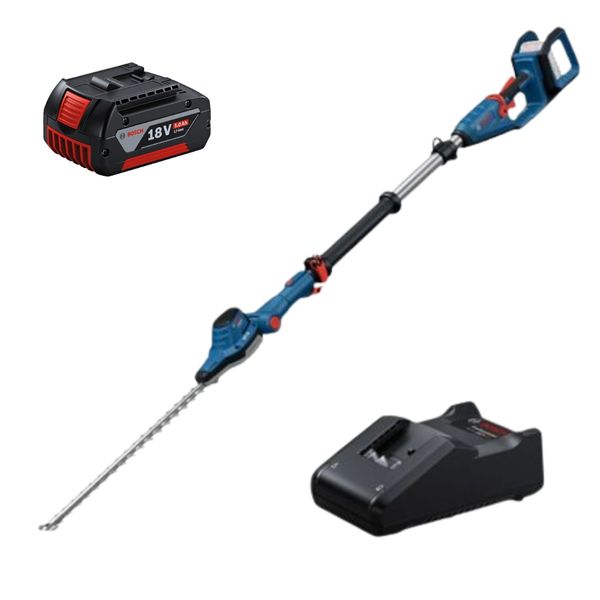 Bosch - Cordless Telescopic Hedge Trimmer with 5.0Ah Battery &amp; Charger