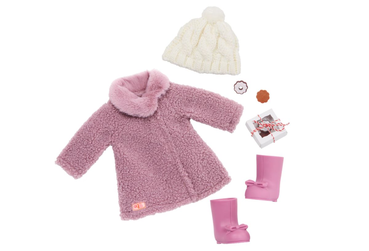 Our Generation Sherpa Coat Outfit with Hat Wonderfully Warm for 18
