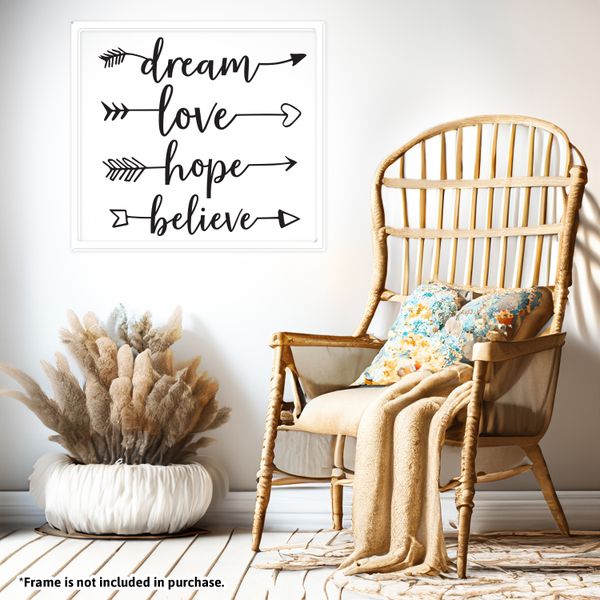 Dream Love Hope Believe Wall Sticker