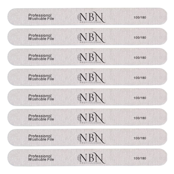 NBN Professional Straight Nail File 100/180 - 8 Piece