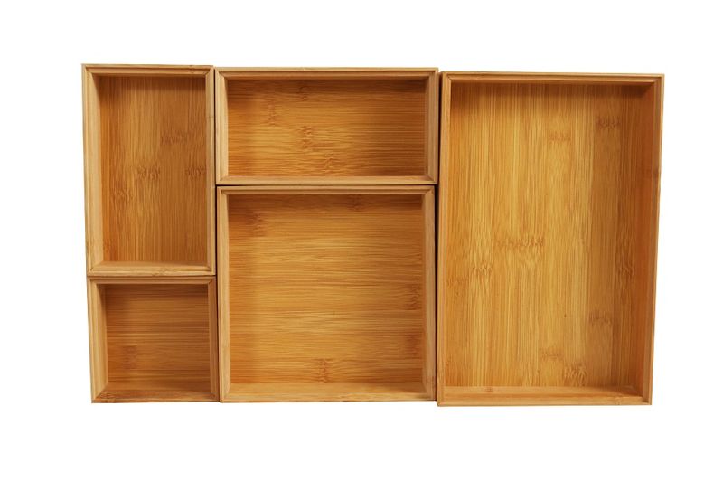 Organizer Bamboo Rectangula and Square - 5 Piece - 44.9 x 9 x 26.4x5
