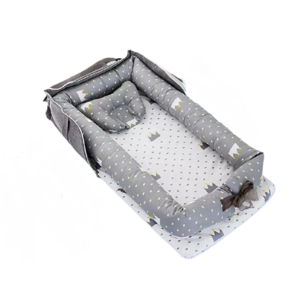 Crown Bassinet Baby Bed - Grey