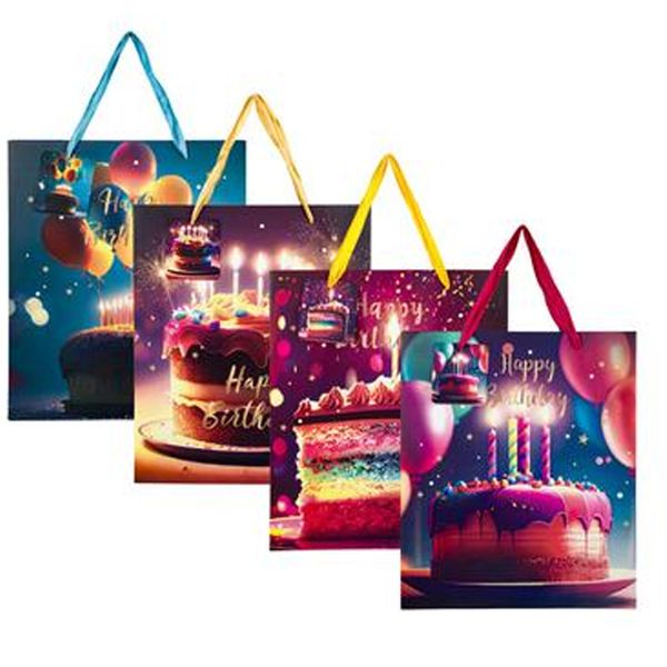 Gift Bag Designer Large Hand-Made - 25cm x 32cm (4 Pack)