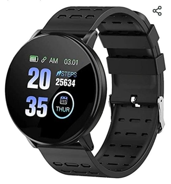 119plus Smart Watch/Blood Pressure Monitoring(Black)