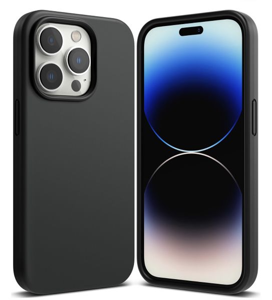 Black Silicone Cover For Iphone 14 Pro image