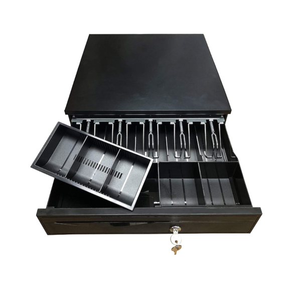 DW Metal Cash Drawer - RJ11/RJ12, 3-Position Key Lock, Removable Tray 16.5