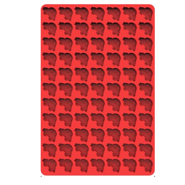77 Cavity Car-Shaped Silicone Candy and Ice Cube Mould - Red