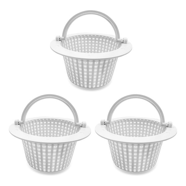 Swimming Pool Skimmer Replacement Basket with Handle, 3Pack - Above Ground