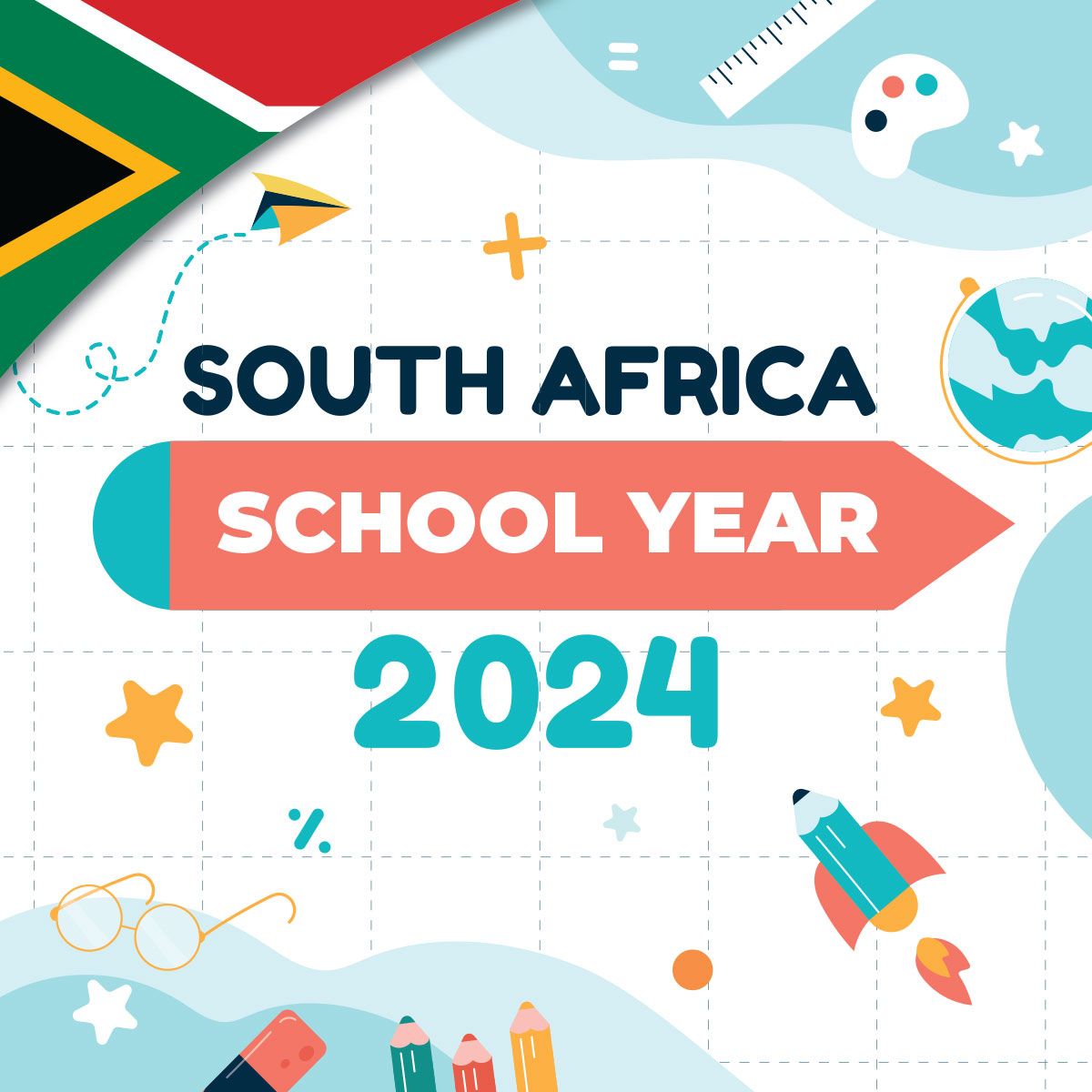 South Africa School Student Planner A4 Wall Calendar 2024 Shop 