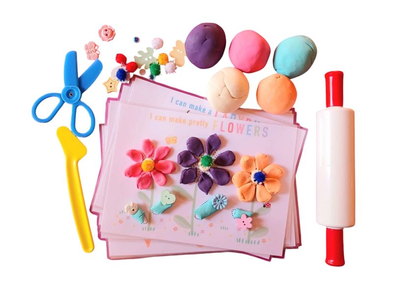 Dough Playing Activity Cards set in Container