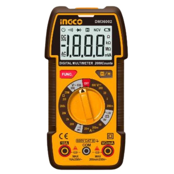 Ingco - Digital Multimeter - Manual-Range - CAT. III 600V