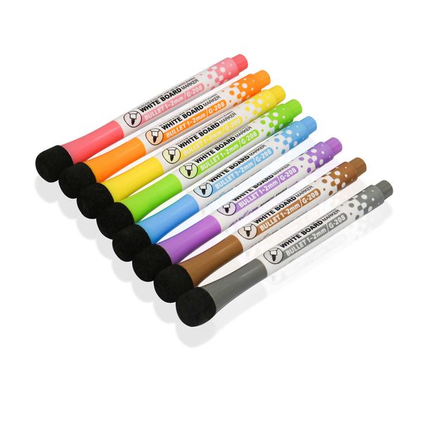 8-Color Magnetic Whiteboard Marker Set - Vibrant, Erasable, Low-Odor