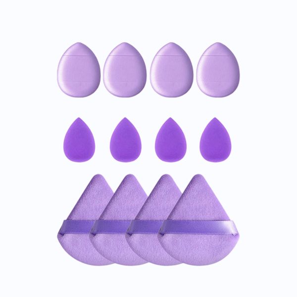12 Pieces Professional Makeup Sponge Set - Purple