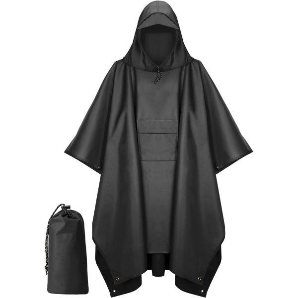 Ultra-Loose Adult Hooded Poncho With Pockets