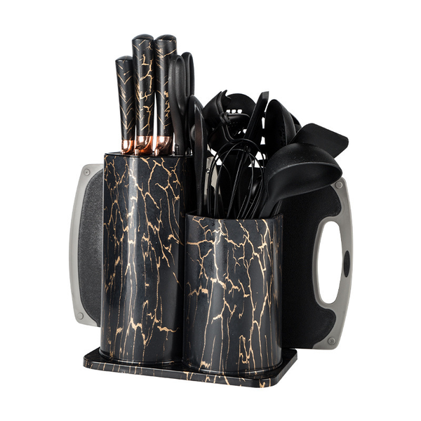 25 Piece Knife And Spoon Set Silicone With Storage Bucket