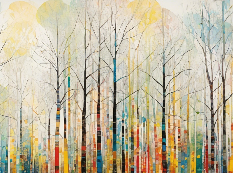 Modern Canvas Wall Art Home Decor - Colourful Forest