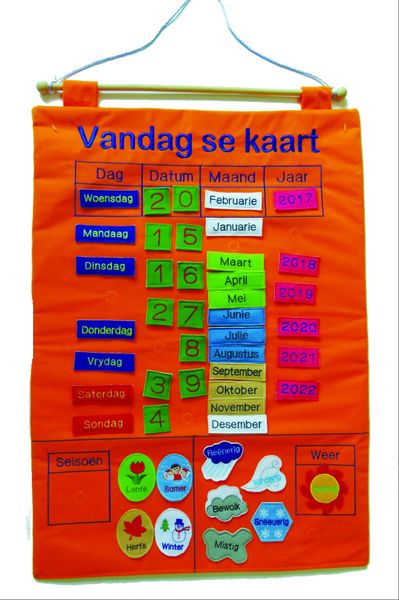 Interactive Afrikaans Calendar (includes weather and seasons) - Learning