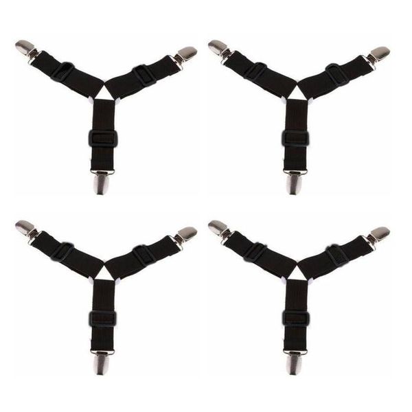 Set Of 4 Triangle Bed Sheet Grippers Suspenders For Mattress Sheet
