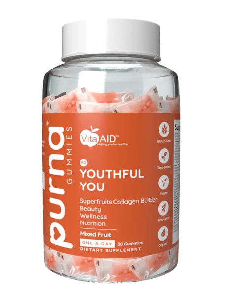PURNA Gummies Youthful You Collagen Builder Multifruit (sugar based) 30s