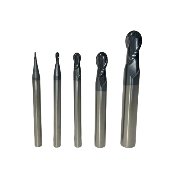 Tungsten Carbide HRC45 Ball Nose Cutters - 2 Flutes - Combo 5