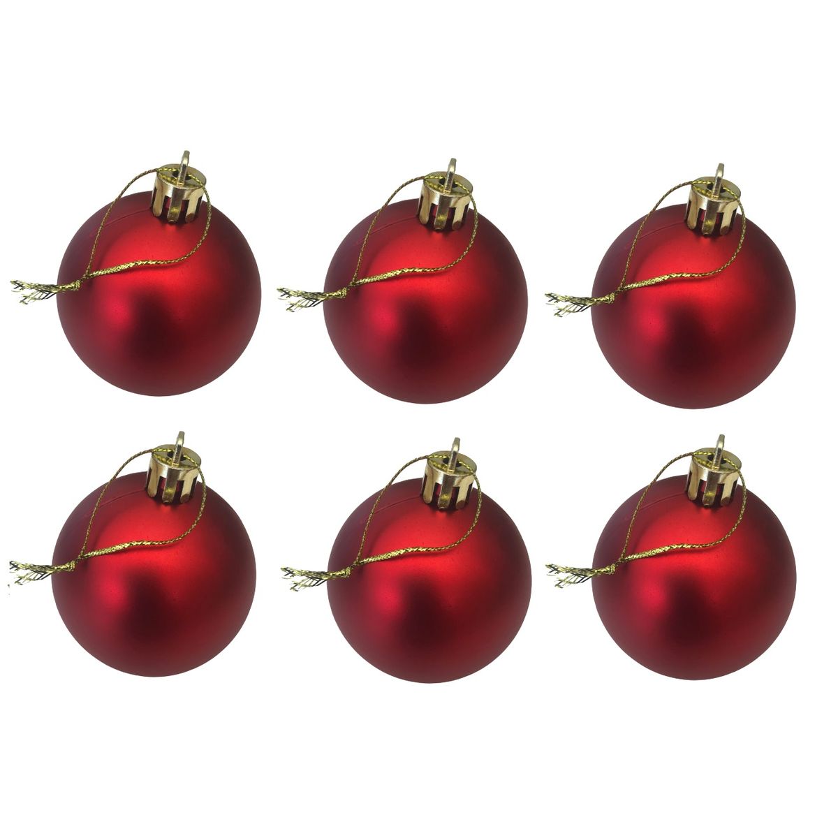 Christmas Tree Baubles - Christmas Balls (12 Piece) Red 6cm
