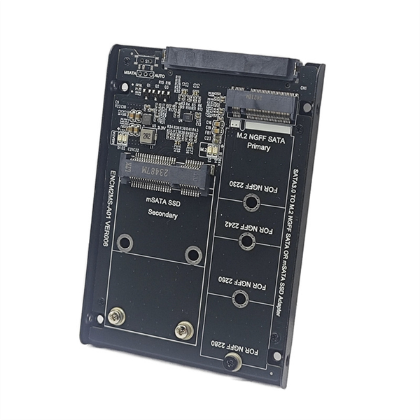 Ssd Case Enclosure M2 Sata + Msata To Sata3.0 6Gb Adapter Riser Card