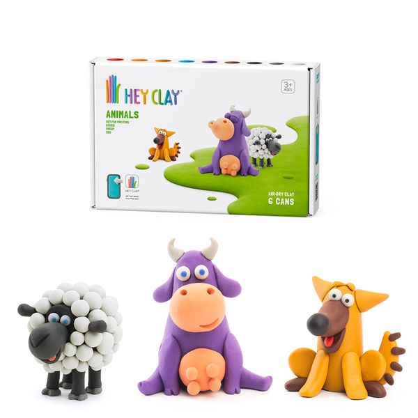 Hey Clay: Modelling Air-Dry Clay w Fun Interactive App - Cow, Doggie, Sheep