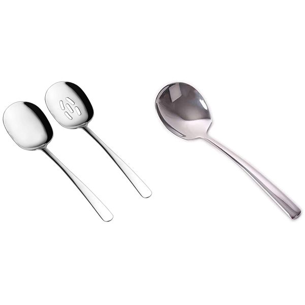 6 Pcs Serving Spoon Spoons Silverware Cooking Spoon 22 2X6 3Cm &amp; 25X7 2Cm