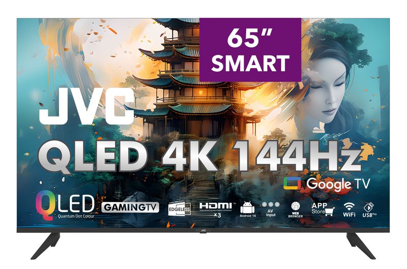 JVC 65" QLED Ultra 4K 144Hz Smart Google Gaming TV