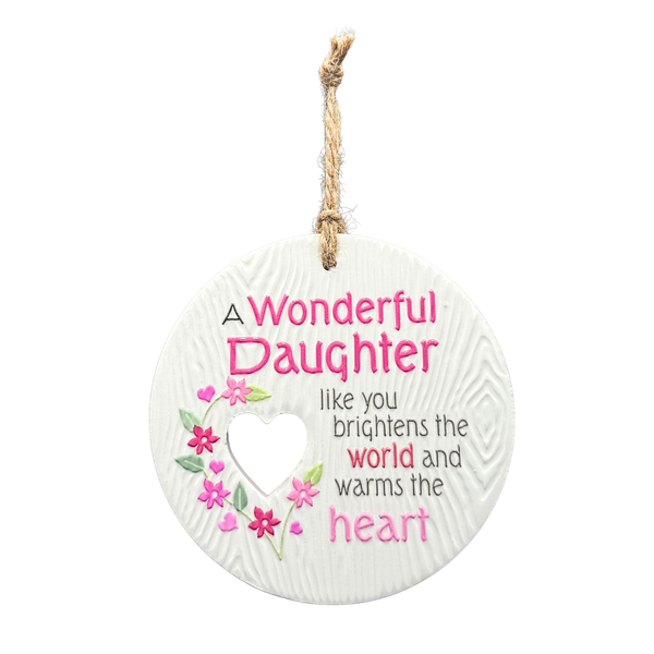 Piece of my Heart Ceramic Plaque - Wonderful Daughter